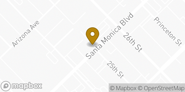 Map showing the location of Starbucks in Santa Monica, CA 90404