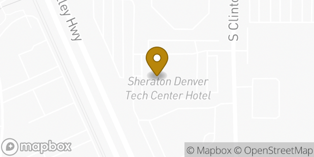 Map showing the location of Budget Car Rental in Greenwood Village, CO 80112