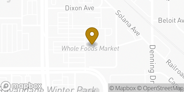 Map showing the location of Whole Foods Market in Winter Park, FL 32789