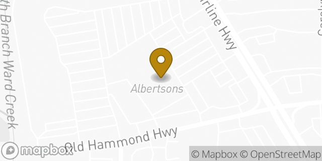 Map showing the location of Albertsons in Baton Rouge, LA 70815