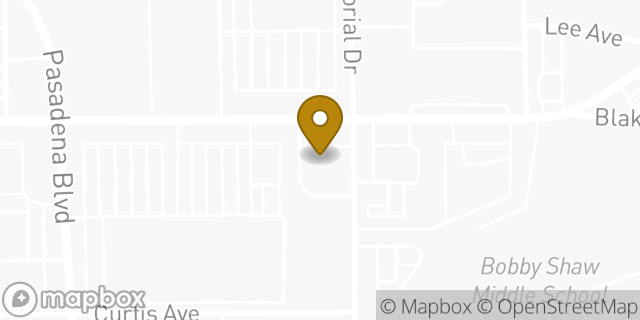Map showing the location of Chase Bank in Pasadena, TX 77502