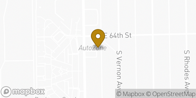 Map showing the location of AutoZone in Chicago, IL 60637