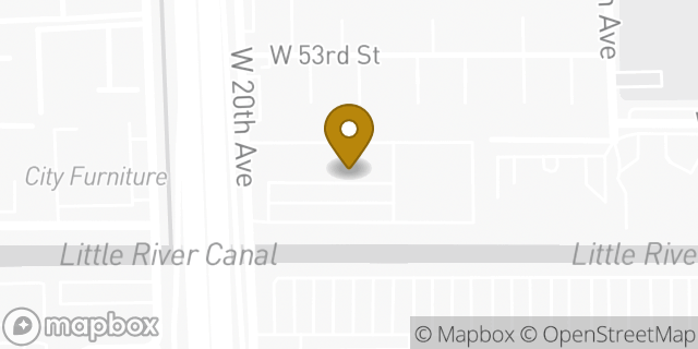 Map showing the location of Budget Car Rental in Hialeah, FL 33012