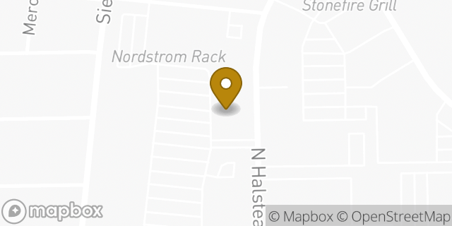 Map showing the location of J.Crew Factory in Pasadena, CA 91107