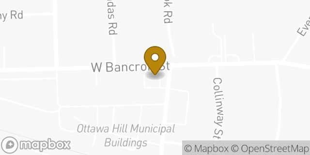 Map showing the location of Budget Truck Rental in Ottawa Hills, OH 43606