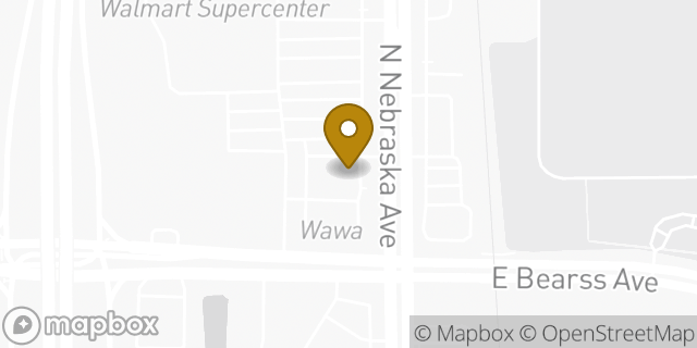 Map showing the location of Amazon Locker - Annibalina in Tampa, FL 33613