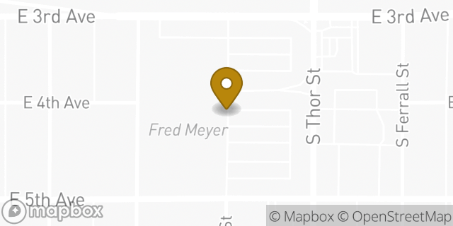 Map showing the location of Starbucks in Spokane, WA 99202