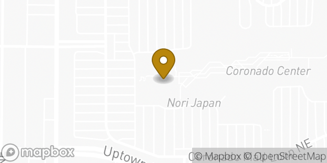 Map showing the location of Dick's Sporting Goods in Albuquerque, NM 87110