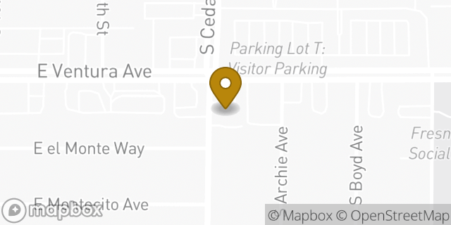 Map showing the location of ATM 7ELEVEN-FCTI in Fresno, CA 93702