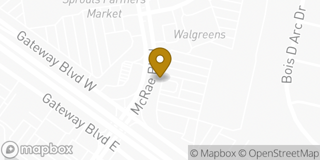 Map showing the location of McRae Blvd in El Paso, TX 79925