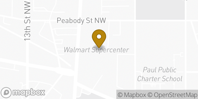 Map showing the location of Walmart in Washington, DC 20011