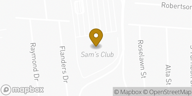 Map showing the location of Sam's Club in Metairie, LA 70001