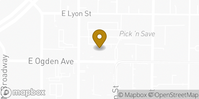 Map showing the location of Starbucks in Milwaukee, WI 53202