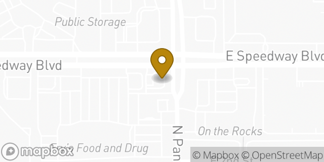 Map showing the location of Starbucks in Tucson, AZ 85710