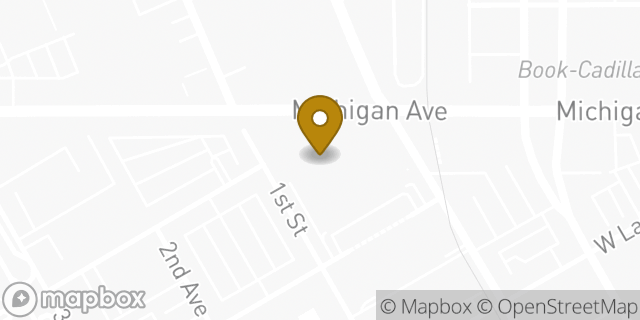 Map showing the location of American Legion Veterans Affairs and Rehabilitation in Detroit, MI 48226