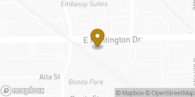 Map showing the location of Starbucks in Arcadia, CA 91006