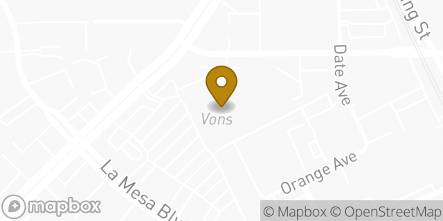 Map showing the location of Vons in La Mesa, CA 91942