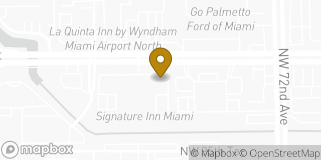 Map showing the location of Enterprise Rent-A-Car in Miami, FL 33166