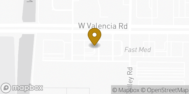 Map showing the location of Valencia in Tucson, AZ 85746