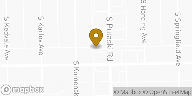 Map showing the location of Dunkin' in Chicago, IL 60632