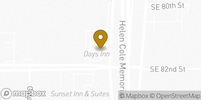Map showing the location of Days Inn in Oklahoma City, OK 73149