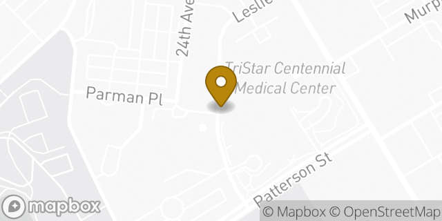 Map showing the location of Starbucks in Nashville, TN 37203
