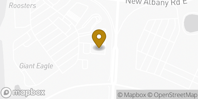 Map showing the location of Starbucks in New Albany, OH 43054