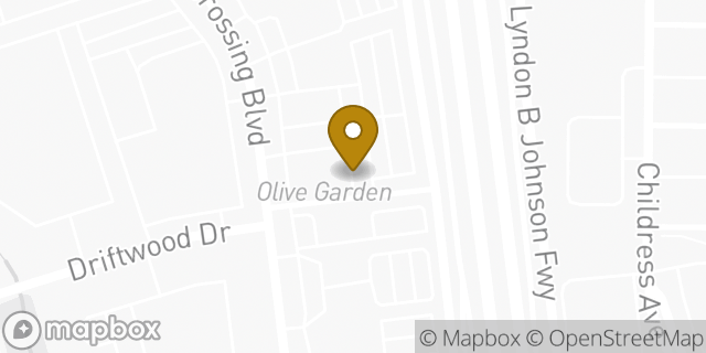 Map showing the location of Olive Garden Italian Restaurant in Mesquite, TX 75150