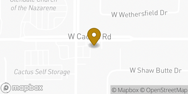 Map showing the location of Amazon Locker - Equinox in Glendale, AZ 85304