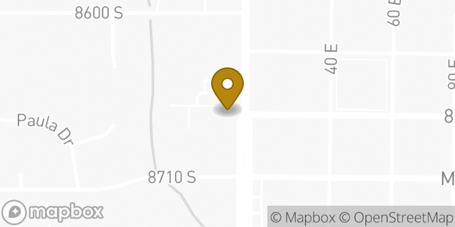 Map showing the location of AutoZone in Sandy, UT 84070