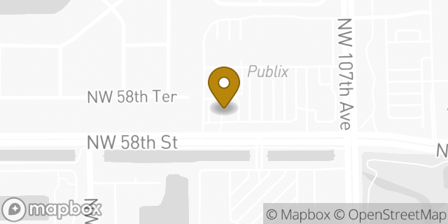 Map showing the location of Chase Bank in Doral, FL 33178