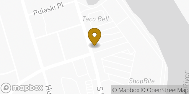 Map showing the location of Dunkin Donuts in Hackensack, NJ 07601