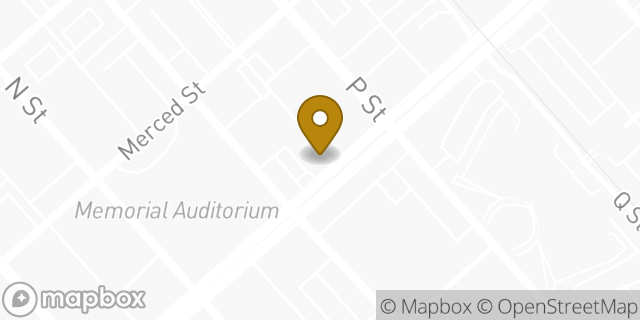 Map showing the location of Bank Of America in Fresno, CA 93721