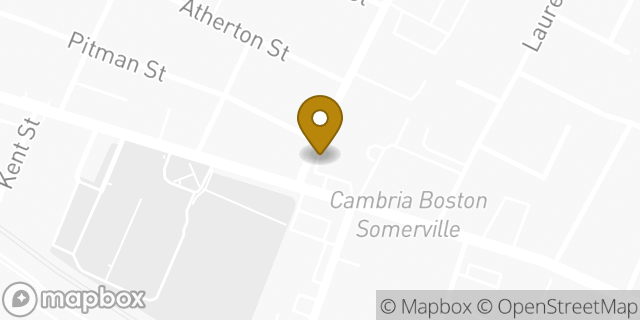 Map showing the location of Dunkin' in Somerville, MA 02143