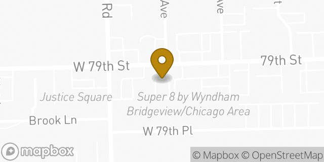 Map showing the location of Dunkin' in Bridgeview, IL 60455