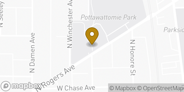 Map showing the location of Amazon Locker - Scroll in Chicago, IL 60626