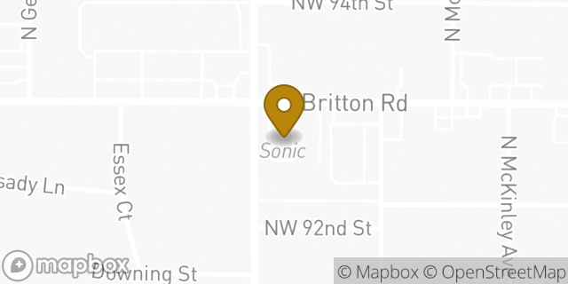 Map showing the location of Sonic Drive In in Oklahoma City, OK 73114