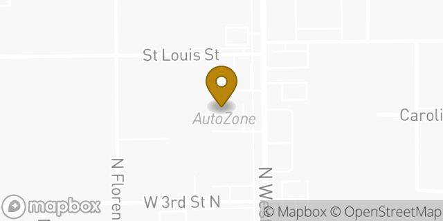 Map showing the location of AutoZone in Wichita, KS 67203