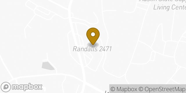 Map showing the location of Randalls in Austin, TX 78703
