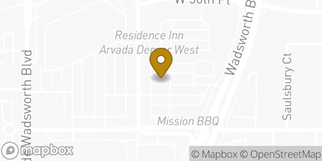 Map showing the location of Starbucks in Arvada, CO 80002