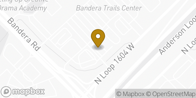 Map showing the location of Loop 1604 & Bandera in San Antonio, TX 78249