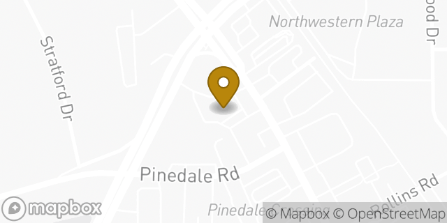 Map showing the location of Dunkin' in Greensboro, NC 27408