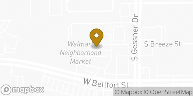 Map showing the location of Walmart Neighborhood Market in Houston, TX 77071