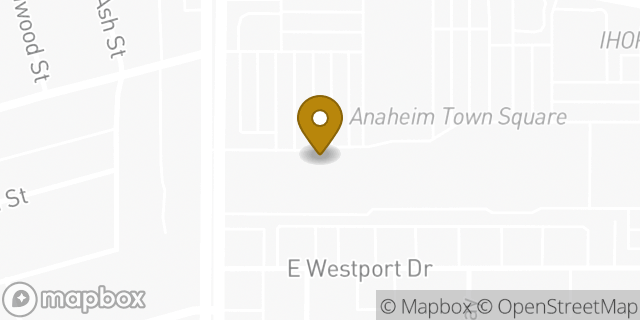 Map showing the location of The UPS Store in Anaheim, CA 92806
