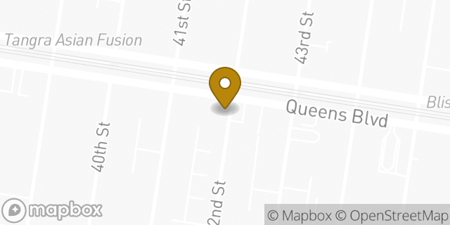 Map showing the location of Dunkin' in Sunnyside, NY 11104