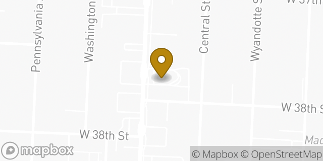 Map showing the location of McDonald's in Kansas City, MO 64111