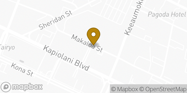 Map showing the location of Starbucks in Honolulu, HI 96814