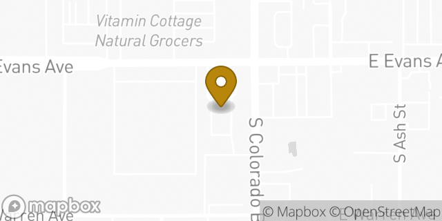 Map showing the location of McDonald's in Denver, CO 80210