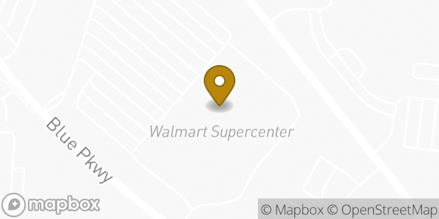 Map showing the location of Walmart in Raytown, MO 64138