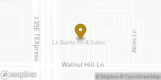 Map showing the location of La Quinta by Wyndham Dallas I-35 Walnut Hill Ln in Dallas, TX 75229
